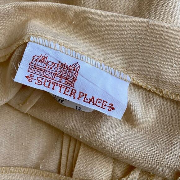 NWT Dead Stock VTG Sutter Place S/V14 Pale Yellow Skirt Fan Pleat Design Texture - Picture 9 of 10